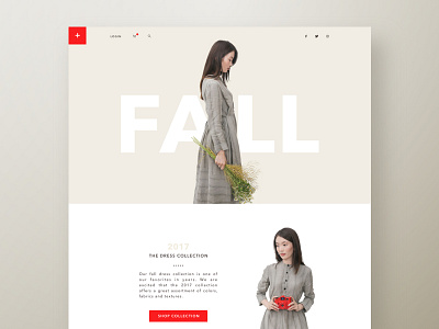 Fall Fashion Landing Page app cart ecommerce fall fashion landing page minimal retail shopping ui ux