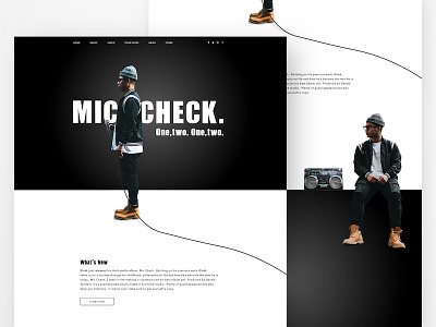 Musician Landing Page clean hip hop landing page minimal music musician rap scrolling sketch ux ui website