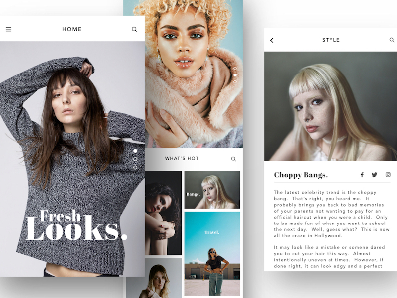 Mobile Fashion Blog by Gabe Becker on Dribbble