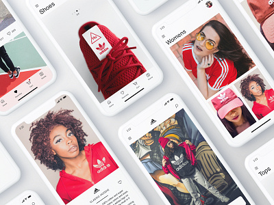 Ecommerce Mobile Concept adidas cart checkout clay ecommerce fashion iphone x mobile shoes shopping sketch sports