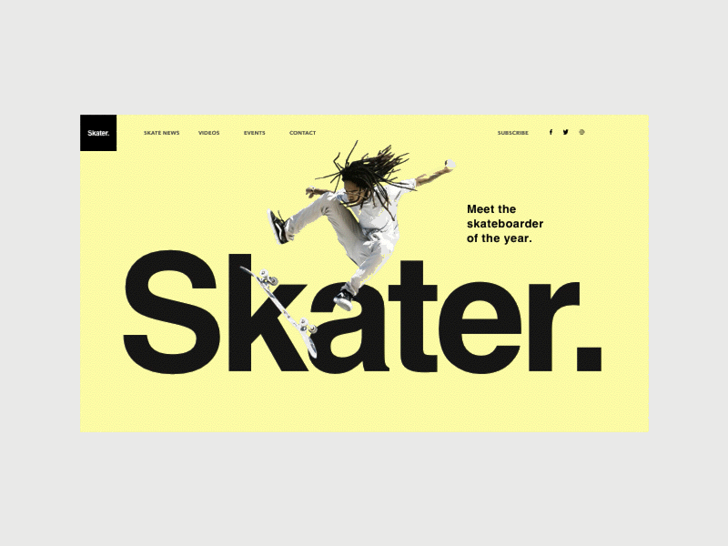 Scrolling Skateboard Site header landing page minimal modern parallax principle scrolling skateboarding sketch transtions ui ux web design website