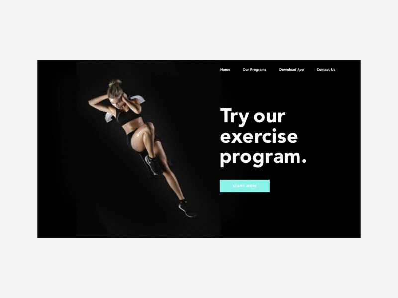 Fitness App Site ui app animation transition gif typography color ux parallax landing page website exercise fitness scrolling principle