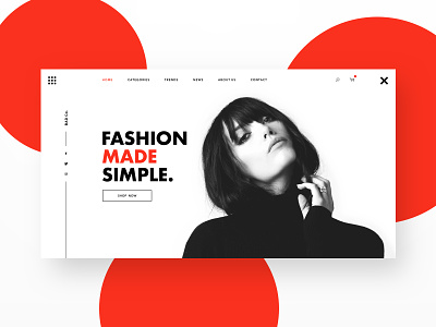 Fashion Made Simple black and white clothing ecommerce fashion header landing page minimal responsive shop sketch ui ux web website