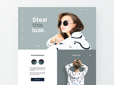 Steal This Look - Fashion Site branding cart checkout clothing ecommerce fashion header landing page minimal modern responsive sketch sunglasses ui ux web web design