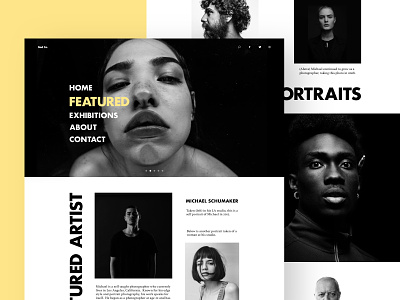 Photography Site Layout artist black and white fashion grayscale landing page minimal modern photography photos sketch ui ux web web design