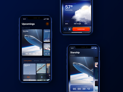 Space Launches App Dark UI