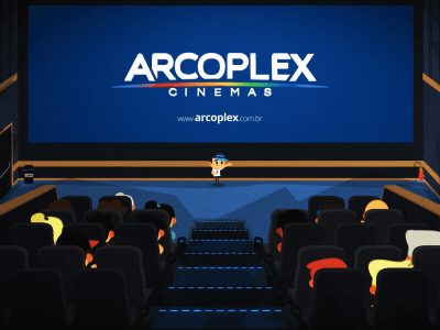 Arcoplex Security Video #2 animation arcoplex character flat art movie movie theather movies phone scene security video universe video