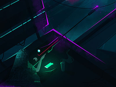 City Contract - Fragment 05 car cellphone character city cyberpunk flat guard icon party pink tron
