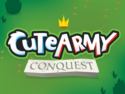 Cute Army Conquest cutearmy flat font game gamedev logo