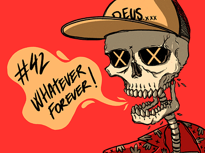 Whatever Forever! art character design digital hawaiian illustration ipadpro procreate red skull