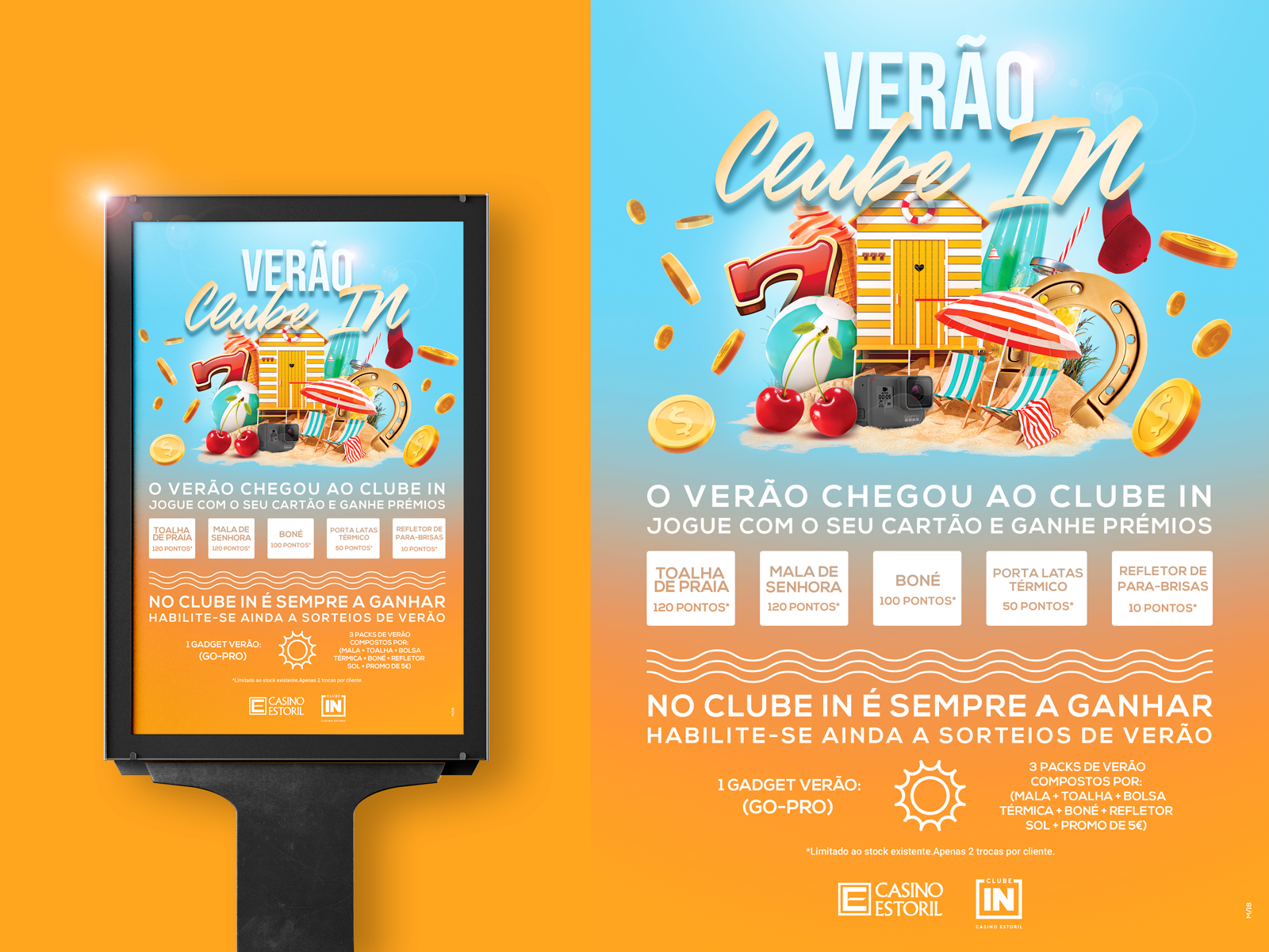 Verão Clube IN advertiding art campaing casino design digital estoril game illustration mockup outdoor photoshop poster slot summer