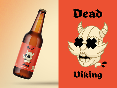 Dead Viking · Double malt beer beer branding character digital drink graphic design head illustration logo mockup photoshop viking