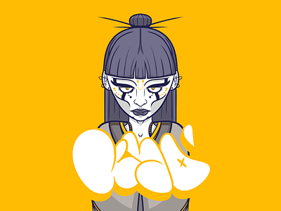 Viper art character design digital graffiti illustration photoshop tag yellow