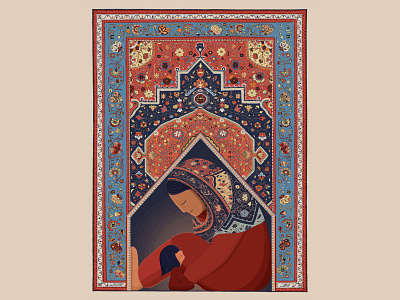 Caged | مَحبُوس carpet design illustration ipad pakistani procreate