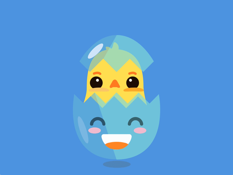 Happy New Year 2017 animation chick chicken egg emoji face gif motiondesign new newyear principle year