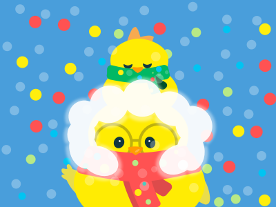 All I want for Christmas is a fur hood from a little chick chick christmas colorful cute fur hood illustration red scar snow