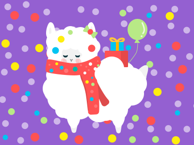A message from Mr. Alpaca alpaca ballon christmas cute gift illustration illustrationdaily jianqilikesdesign red scar snow white