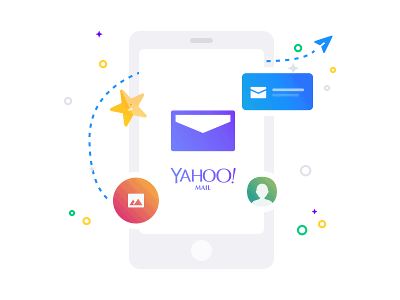 Onboarding illustrations for Yahoo Mail mobile web color contact illustration mail onboarding send web yahoo