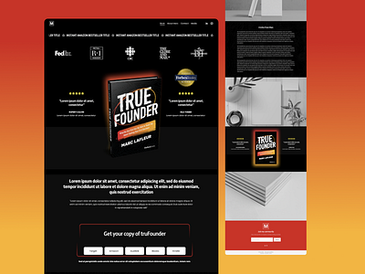 TruFounder Book Page (Associated with FORBES Magazine Brand) book page branding custom illustration design forbes graphic design graphics illustration illustrator landing page logo ui uiux ux vector