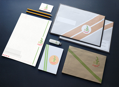 "Golpuneh" stationary set branding graphic design logo