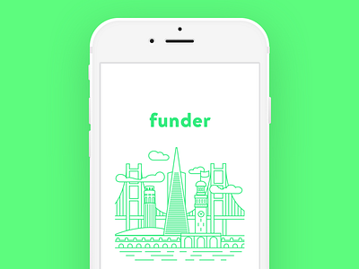 Funder Launch Illustration app branding design flat illustration logo product sketch typography ui vector