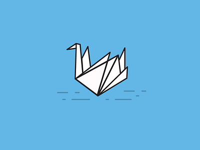 Odette bird icon illustration origami swan vector
