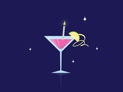 Birthday Martini birthday drinks icon illustration martini vector