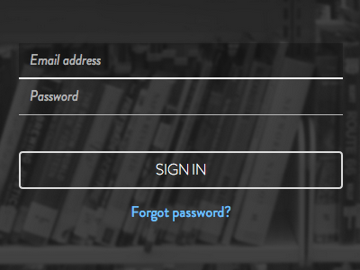 A login form for Bookpag.es