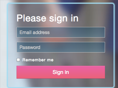 Sign in form even better background blur login screen sign in