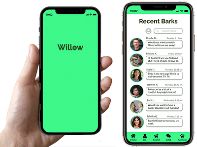 Willow: Pet Foster/Adopter App. app design figma ux willow