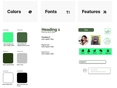 Willow: Design Elements branding color palette design features figma presentation ux