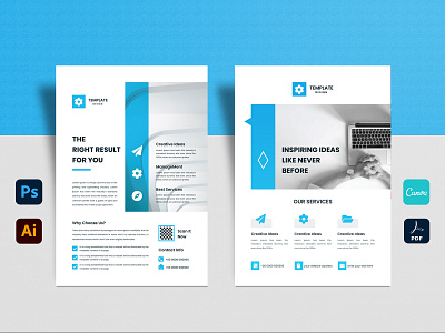 Clean Corporate Business Flyer Bundle 2 in 1