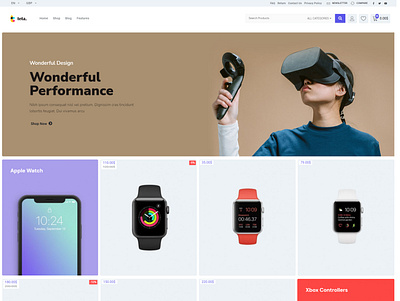 teta WordPress Woocomerce Theme - Electronics tiles shop branding design electronics electronics shop elementor figma gadgets graphic design illustration logo online store shop store themeforest ui woocomerce