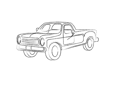 Hand drawn style car drawing