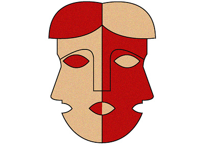 Abstract face art illustration vector