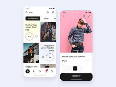 Fashion E-commerce App app clean clothing clothing store e commerce app ecommerce elegant fashion fashion app ios luxury minimalist mobile online shop online store outfit shop app t shirt ui ux