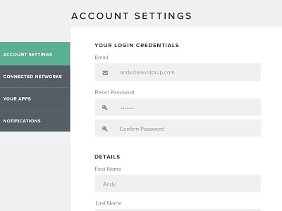 Account revised account app flat proxima nova ui user settings
