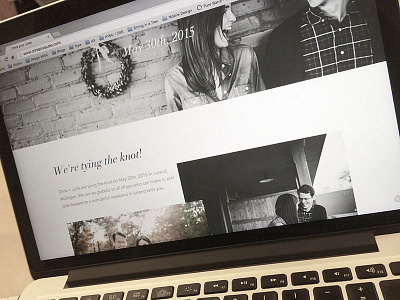 Tying the knot! collage didot one page one page design photography proxima nova wedding website