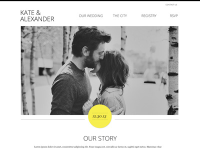 Wedding Website Themes-In Progress! minimal modern open sans website wedding