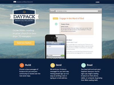 Final Daypack homepage application bible museo slab open sans outdoors