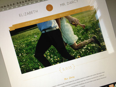 Wedding Website Theme - Coming Soon lobster photo quicksand ribbon type