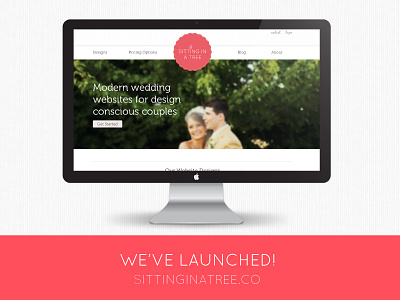 Sitting in a Tree - It's Live design designs engagement pink responsive theme website wedding website