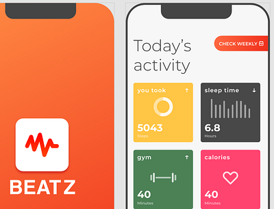BEATZ designer health heartbeat mobileapp monitor typography ui ux visualdesign