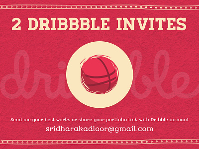 2 Dribbble Invites colorful dribbble giveaway illustration invitation invite invites vintage