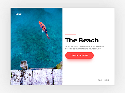 The Beach design flat design gallery ocean sea sport surf beach travel places ui ux wave web landing product page