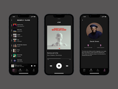 On Air. iOS App covers design entertainment ios live mobile music play player presenter radio schedule ui ux