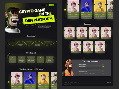 Nft game - UI/UX Design-Website Development 001 crypto website cryptodesign daily ui daily ui challenge landing page nft monkey nft site nftdesign ui web design website