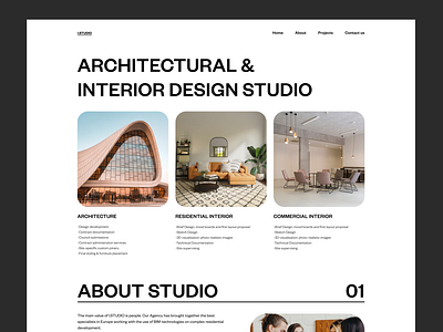 Landing page for interior studio