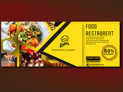 Food Restaurant Web Banner banner branding design graphic design illustration web