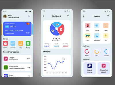 UI design about digital wallet and paying bill for mobile phone branding design graphic design illustration logo ui ux vector